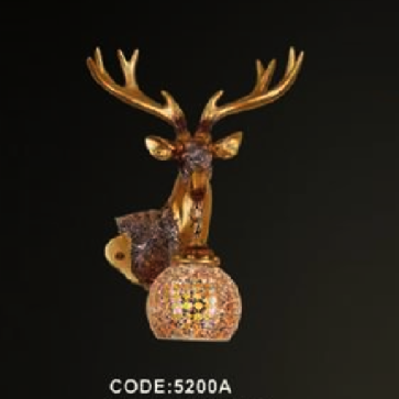 CODE:5200A: Đèn gắn tường 1 bóng hình đầu hưu - KT: Ø250mm x H400mm - Bóng đèn E27 x 1