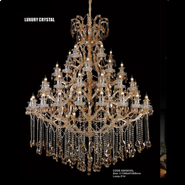 CODE: 68030/55L: Đèn chùm Phale nến 55 tay - KT: Ø1500mm x H1800mm - Đèn nến chân E14 x 55 bóng