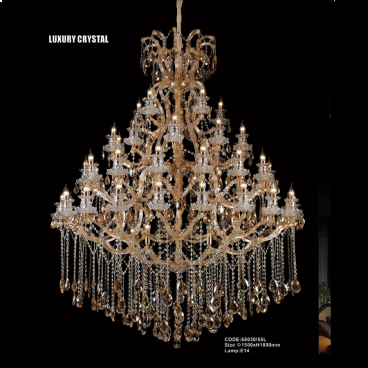 CODE: 68030/55L: Đèn chùm Phale nến 55 tay - KT: Ø1500mm x H1800mm - Đèn nến chân E14 x 55 bóng