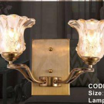 CODE: 9008/2: Đèn tường 1 bóng, chao thủy tinh, KT: L330mm*W480mm*H320mm