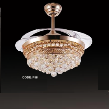 CODE: F88: Quạt trần đèn cánh xếp
