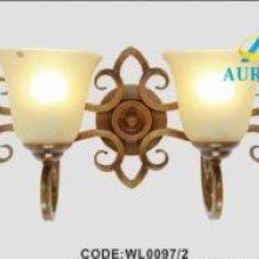 CODE: WL 0097/2: Đèn tường 02 bóng, chao thủy tinh, KT: L 530*W 230*H250mm