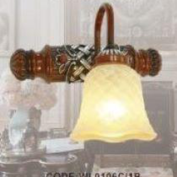 CODE: WL 0106C/1B: Đèn tường 1 bóng, chao thủy tinh, KT: L300mm*W200mm*H230mm