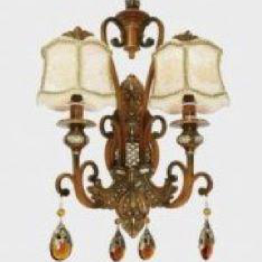 CODE: WL 0185/2: Đèn tường 02 bóng, chao thủy tinh, KT: L 460*W 300*H800mm