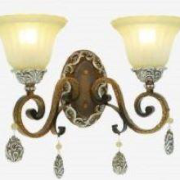 CODE: WL 0269/2B: Đèn tường 2 bóng, chao thủy tinh, KT L480*W250*H400mm