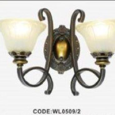 CODE: WL 0509/2: Đèn tường 2 bóng, chao thủy tinh,  KT L480*W230*H330mm