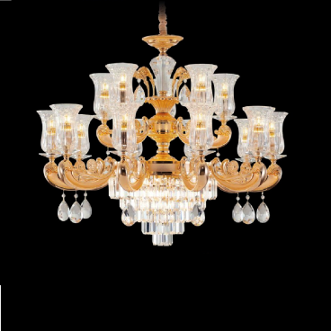 S - CPL 2613/10+5: Đèn chùm Phale 15 tay chao thủy tinh Phale K9 - KT: Ø980mm x H800mm - Bóng đèn E14 x 15 bóng