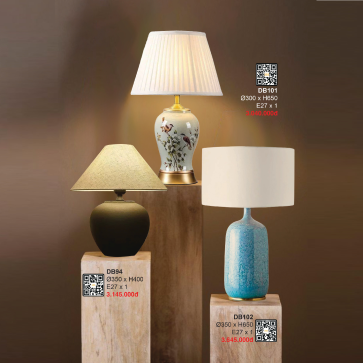 DB101: Đèn bàn ( đèn táp đầu giường) - KT: Ø300mm x H650mm -  Bóng đèn E27 x 1 bóng