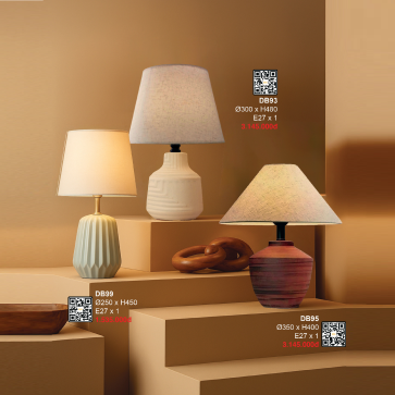 DB93: Đèn bàn ( đèn táp đầu giường) - KT: Ø300mm x H480mm -  Bóng đèn E27 x 1 bóng