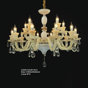 CODE: DC28/10+5: Đèn chùm nến 15 tay  - KT: Ø960mm x H620mm - Bóng đèn nến E14 x 15 bóng