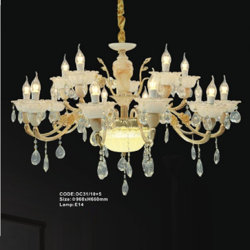 CODE: DC31/10+5: Đèn chùm nến 15 tay  - KT: Ø960mm x H660mm - Bóng đèn nến E14 x 15 bóng