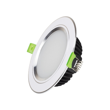 DDL -10SS-T120- ĐM - PB: Đèn LED âm trần viền bạc 10W Đổi màu - KT: Ø120mm x H35mm - Lổ khoét: Ø90mm - Ánh sáng đổi 3 màu  vàng/trung tính/trắng