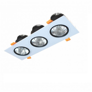 DFC3181: Đèn LED âm trần chiếu điểm 3 bóng 3x18W - KT: 480mm x 160mm x H122mm - Lổ khoét: 455mm × 135mm - Ánh sáng: vàng/trắng