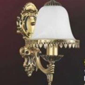 DV 8930/1: Đèn tường 1bóng, chao thủy tinh, KT: Ø200*H300mm