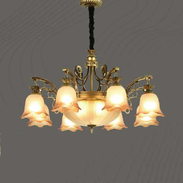 E1 - 204/8: Đèn chùm 8 tay -  KT: Ø900mm x H520mm - Đèn chân E27 x 11 bóng