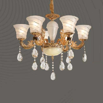 E1 - 25/6: Đèn chùm 6 tay - KT: Ø720mm x H540mm - Bóng đèn chân E14 x 6 bóng + Đèn LED