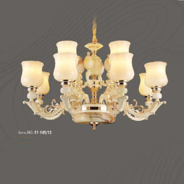 E1 - 145/12: Đèn chùm 12 tay -  KT: Ø950mm x H500mm - Bóng đèn chân E27 x 12 bóng