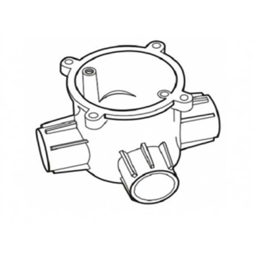 E240/16/3D: Hộp chia ngả 3 đường cao Ø16mm
