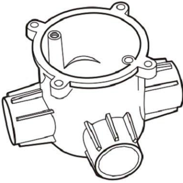 E240/16/4D: Hộp chia ngả 4 đường cao Ø16mm