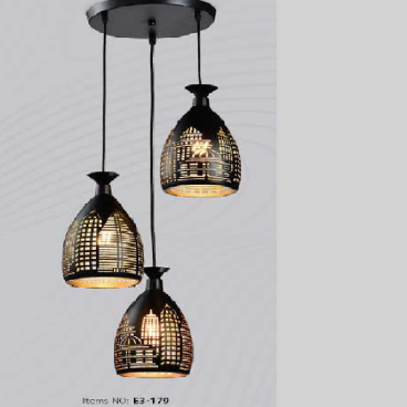 E3 - 179 : Đèn thả 3 -  KT: Ø350mm X H100mm - Bóng đèn E27 x 3