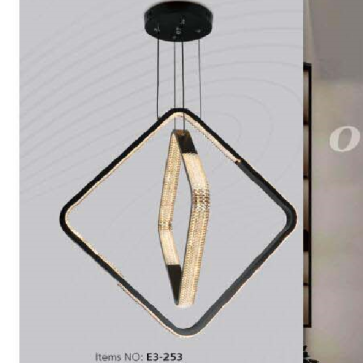 E3 - 253: Đèn thả Phale LED - KT: Ø680*H1000mm - Đèn LED 68W đổi 3 màu