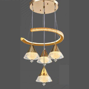 E3 - 297: Đèn thả LED - KT: Ø 400mm x H1000mm - Đèn LED 150W đổi 3 màu