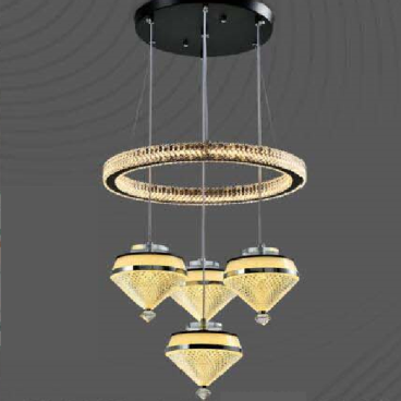 E3 - 325: Đèn thả LED - KT: Ø 400mm x H1000mm - Đèn LED 168W đổi 3 màu
