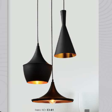 E3 - 81 : Đèn thả ba - KT: Ø300mm x H1000mm - Bóng đèn E27 x 3