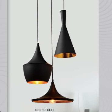 E3 - 81 : Đèn thả ba - KT: Ø300mm x H1000mm - Bóng đèn E27 x 3