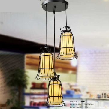 E3 - 93 : Đèn thả 3 bóng - KT: Ø300mm x H1000mm - Bóng đèn E27 x 3