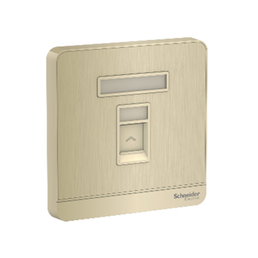 E8331RJS5_WG_G19: Ổ Cắm Mạng Cat5e Đơn Màu Vàng Kim