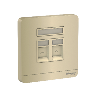 E8332TDRJS5_WG_G19: Bộ ổ cắm Điện thoại và ổ cắm Mạng Cat5e màu vàng ánh kim