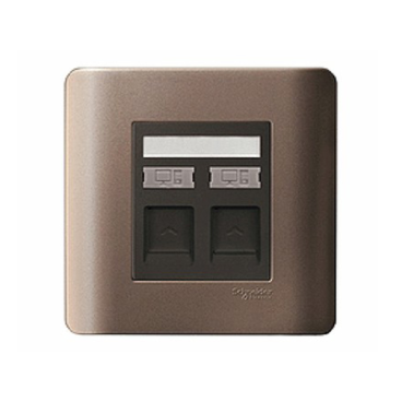 E8432RJS_6_SZ_G19: Bộ ổ cắm mạng Cat6 đôi, màu đồng