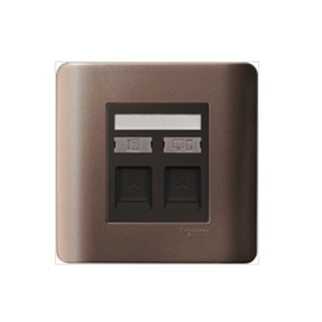 E8432TDRJS_6_SZ_G19: Bộ ổ cắm điện thoại và ổ mạng Cat6, màu đồng