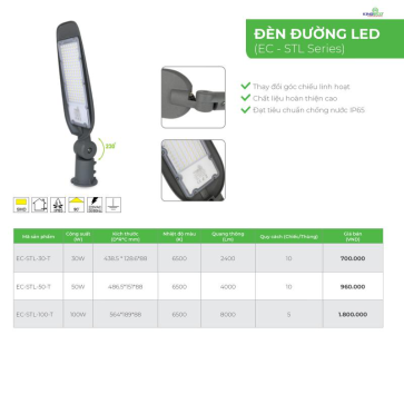 EC-STL -30-T - Đèn đường LED 30W  ánh sáng trắng -KINGLED