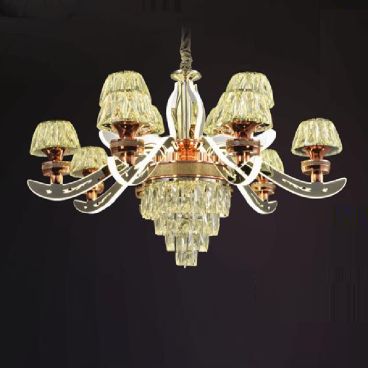 E - C - 163/12:  Đèn chùm phale LED 12 tay - KT: Ø900mm x H550mm - Đèn LED 240W đổi 3 màu - Remote