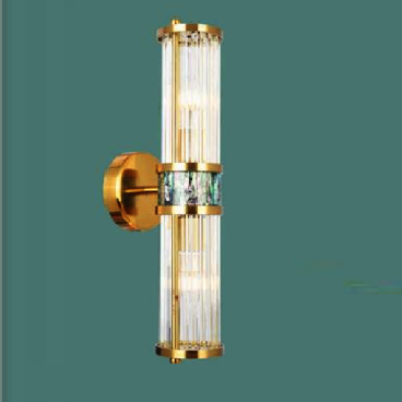 EU - V - 842: Đèn gắn tường thanh thủy tinh, khảm xà cừ - KT: L95mm x W140mm x H480mm  - Bóng đèn E14 x 2 bóng