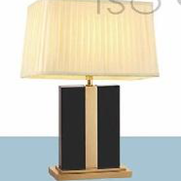 EU - B - 132:  Đèn bàn thân hợp kim+ đá, KT: L380mm*H630mm - Đèn E27*1 bóng