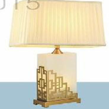 EU - B - 134:  Đèn bàn thân hợp kim+ đá, KT: Ø380mm*H660mm - Đèn E27*1 bóng