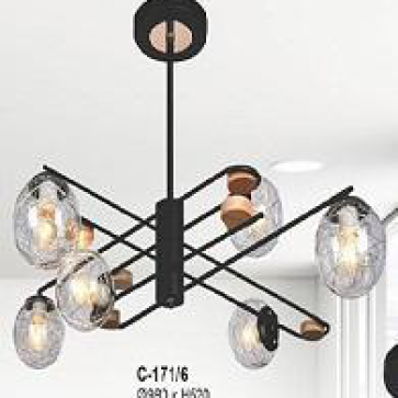 EU - C - 171/6: Đèn chùm bi chao 6 bóng, KT: Ø980mm*H520mm