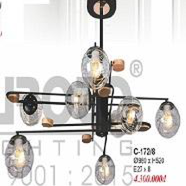 EU - C - 172/8: Đèn chùm bi chao 8 bóng, KT: Ø980mm*H520mm