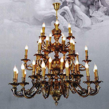 E- CD - 103/49: Chùm đồng 49 tay - KT: Ø1180mm x H1060mm - Đèn chân E14 x 49 bóng