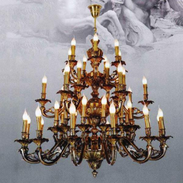 E- CD - 103/49: Chùm đồng 49 tay - KT: Ø1180mm x H1060mm - Đèn chân E14 x 49 bóng