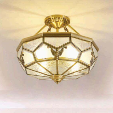 EU - CD - 190: Đèn thả đồng - KT: Ø500mm x H500mm - Đèn chân E27 x 6 bóng