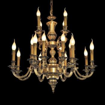 E - CD - 772/16+4: Chùm đồng 20 tay -  KT: Ø850mm x H700mm - Đèn chân E14 x 20 bóng