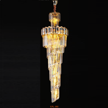 EU - CFL - 302: Đèn thả Phale K9 - KT: Ø650mm x H1800mm - Đèn E14 x 33 bóng