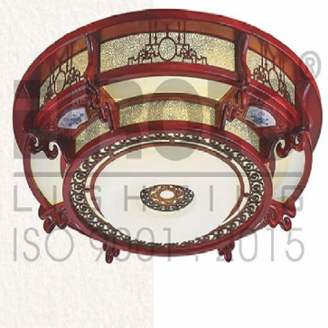 MG 017: Đèn áp trần gỗ - KT: Ø1000mm - Đèn LED đổi 3 màu