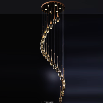 EU - T -  6238/22: Đèn thả LED - KT: Đế đèn Ø600mm x H4000mm - chao đèn Ø60mm x H380mm -  Đèn LED