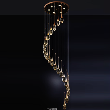 EU - T -  6238/22: Đèn thả LED - KT: Đế đèn Ø600mm x H4000mm - chao đèn Ø60mm x H380mm -  Đèn LED