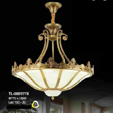 Euro Era - TL 5001/770: Đèn thả đồng - KT: Ø770mm*H500mm - Đèn LED đổi 3 màu
